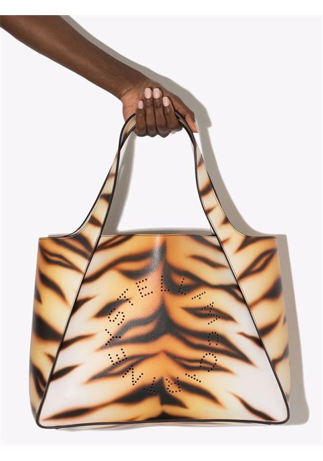 Borsa tote con stampa tigre Stella Logo arancione e marrone STELLA MC CARTNEY | 502793-W700429002